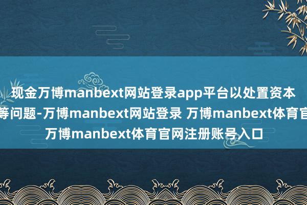 现金万博manbext网站登录app平台以处置资本高、供应链风险等问题-万博manbext网站登录 万博manbext体育官网注册账号入口